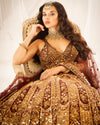 Lehenga - Crop Top Wine 072A